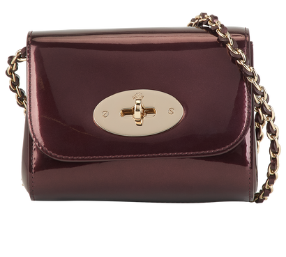 Mini Lily, &pound;295, Handbags, Burgundy, Patent Leather, Front view